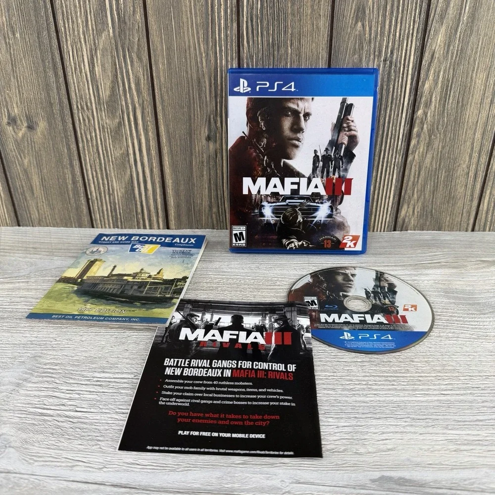Sony PlayStation PS4 Mafia III Hangar 13 2K Video Game Tested Working